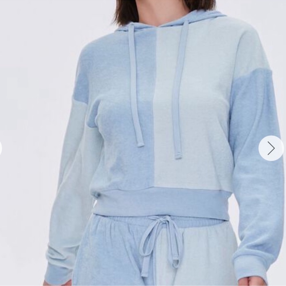Light blue terrycloth shorts set